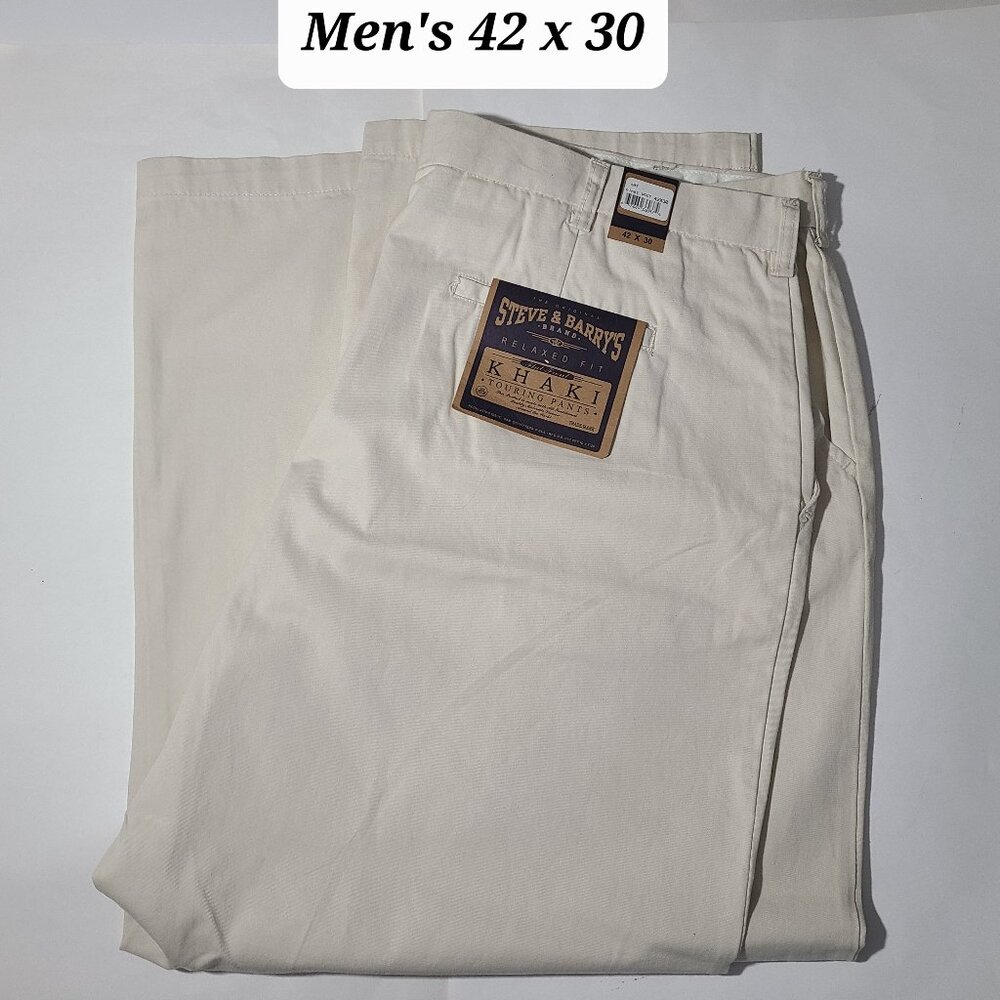 Steve and Barry's Relax Fit Khaki Touring Pants Men's Size 42" x 30" NWT